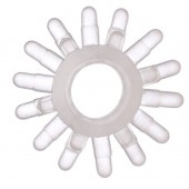 Прозрачное гелевое эрекционное кольцо с шипиками - Toyfa Basic - в Мытищах купить с доставкой