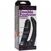 Черная насадка-фаллоимитатор для двойной стимуляции Double Penetrator - 16 см. - Doc Johnson - купить с доставкой в Мытищах