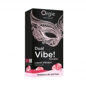 Съедобный жидкий вибратор Dual Vibe! со вкусом клубничного джина с тоником - 15 мл. - ORGIE - купить с доставкой в Мытищах