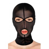 Черная сетчатая маска на голову с отверстиями для глаз и рта - Fetish Tentation - купить с доставкой в Мытищах