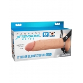 Полый страпон на ремнях 8’’ Hollow Silicone Strap-on - Pipedream - купить с доставкой в Мытищах