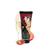 Массажный крем для тела с ароматом клубники и шампанского Sparkling Strawberry Wine - 200 мл. - Shunga - купить с доставкой в Мытищах