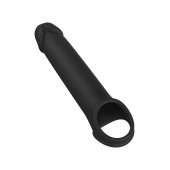 Черная насадка-удлинитель с вибрацией Vibrating Extender With Remote - Dream Toys - в Мытищах купить с доставкой