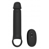 Черная насадка-удлинитель с вибрацией Vibrating Extender With Remote - Dream Toys - в Мытищах купить с доставкой