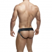 Телесный фаллопротез на черных эластичных ремнях 7 Inch Hollow Strap On - 17 см. - Blush Novelties - купить с доставкой в Мытищах