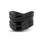 Черное эрекционное кольцо на мошонку Beef Ball Stretcher Snug - Blush Novelties - в Мытищах купить с доставкой