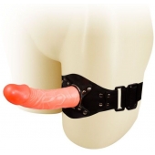Телесный фаллос с креплением на ногу - 17 см. - Baile - купить с доставкой в Мытищах