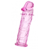 Розовая насадка фаллической формы - 12,5 см. - A-toys - в Мытищах купить с доставкой