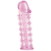 Розовая насадка на пенис с шипами - 12,5 см. - A-toys - в Мытищах купить с доставкой