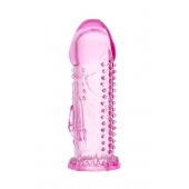Розовая насадка на пенис с шипиками и коготком - 13,5 см. - A-toys - в Мытищах купить с доставкой