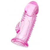 Розовая насадка на пенис с шипиками и коготком - 13,5 см. - A-toys - в Мытищах купить с доставкой