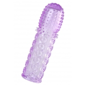 Фиолетовая рельефная насадка на пенис - 13,5 см. - A-toys - в Мытищах купить с доставкой