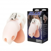 Белая клетка для пениса Silicone Small 2 in Cock Cage With Ball Divider - BlueLine - купить с доставкой в Мытищах