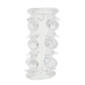 Прозрачная насадка на пенис с шипами и бугорками JELLY JOY LUST CLUSTER CLEAR - Dream Toys - в Мытищах купить с доставкой