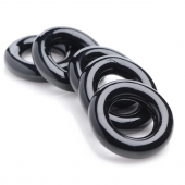 Комплект из 5 черных эрекционных колец для мошонки Ring Master Custom Ball Stretcher Kit - XR Brands - в Мытищах купить с доставкой