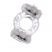 Прозрачное виброкольцо с двумя вибропульками - Toyfa Basic - в Мытищах купить с доставкой