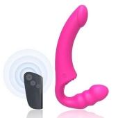 Розовый безремневой страпон Straples Strap-On Dildo - Erokay - купить с доставкой в Мытищах