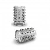 Прозрачная насадка на пенис с шишечками STAY HARD COCK SLEEVE 02 CLEAR - Blush Novelties - в Мытищах купить с доставкой