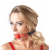 Силиконовый кляп-шар на чёрных ремешках Red Gag silicone - Orion - купить с доставкой в Мытищах