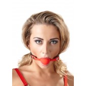 Силиконовый кляп-шар на чёрных ремешках Red Gag silicone - Orion - купить с доставкой в Мытищах