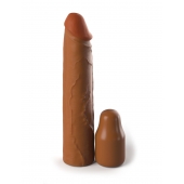 Коричневая насадка на член 2  Silicone X-tension - 20,3 см. - Pipedream - в Мытищах купить с доставкой