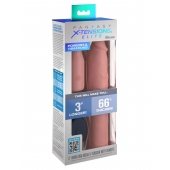 Телесная вибронасадка на член 3  Vibrating Mega X-tension with Remote - 22,9 см. - Pipedream - в Мытищах купить с доставкой