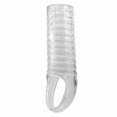 Прозрачная насадка на пенис с ребрышками и подхватом мошонки - Baile - в Мытищах купить с доставкой