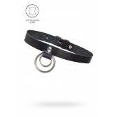 Черный чокер-ошейник с кольцом в кольце - Pecado - купить с доставкой в Мытищах