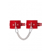 Красные мягкие кожаные оковы с люверсами - Pecado - купить с доставкой в Мытищах