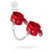 Красные мягкие кожаные оковы с люверсами - Pecado - купить с доставкой в Мытищах