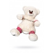 Бондажный набор: белый мишка с розовыми оковами и наручниками - Pecado - купить с доставкой в Мытищах