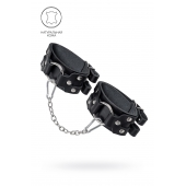 Черные кожаные оковы с двумя ремешками - Pecado - купить с доставкой в Мытищах