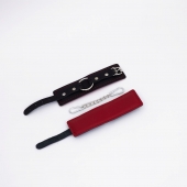 Черно-красные кожаные наручники - Crazy Handmade - купить с доставкой в Мытищах