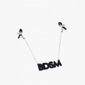 Зажимы на соски с кожаной подвеской BDSM - Crazy Handmade - купить с доставкой в Мытищах
