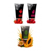 Набор из 3 съедобных лубрикантов JUJU (клубника, малина, тропические фрукты) - JuJu - купить с доставкой в Мытищах