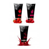 Набор из 3 съедобных лубрикантов JUJU (клубника, малина, вишня) - JuJu - купить с доставкой в Мытищах