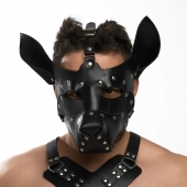 Черная кожаная маска «Собака» - Crazy Handmade - купить с доставкой в Мытищах