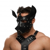 Черная кожаная маска «Собака» - Crazy Handmade - купить с доставкой в Мытищах
