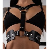 Черная кожаная двусторонняя портупея - Crazy Handmade - купить с доставкой в Мытищах