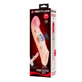 Телесная удлиняющая насадка с рельефом и вибрацией Brad - 21,3 см. - Baile - в Мытищах купить с доставкой