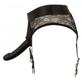 Черный женский страпон Strap-on Set: трусики и насадка - Orion - купить с доставкой в Мытищах