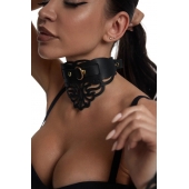 Фигурный чокер с узорами и золотистой фурнитурой - Crazy Handmade - купить с доставкой в Мытищах