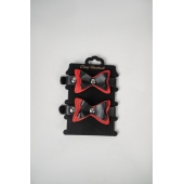 Черно-красные кожаные наручники с бантиками - Crazy Handmade - купить с доставкой в Мытищах