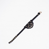 Черный чокер с клепками и золотистой фурнитурой - Crazy Handmade - купить с доставкой в Мытищах