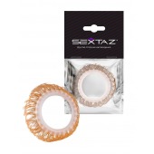 Эрекционное кольцо с бежевыми «ресничками» - Sextaz - в Мытищах купить с доставкой