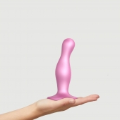 Розовая насадка Strap-On-Me Dildo Plug Curvy size M - Strap-on-me - купить с доставкой в Мытищах