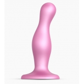 Розовая насадка Strap-On-Me Dildo Plug Curvy size M - Strap-on-me - купить с доставкой в Мытищах