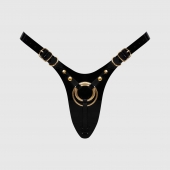 Черный пояс для фиксации насадок Strap-On-Me Leatherette Harness Fabulous - Strap-on-me - купить с доставкой в Мытищах