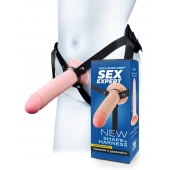 Мужской полый страпон на регулируемых ремешках - 22 см. - Sex Expert - купить с доставкой в Мытищах