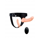 Женский страпон с 2 насадками, вибрацией и пультом ДУ - Erowoman-Eroman - купить с доставкой в Мытищах